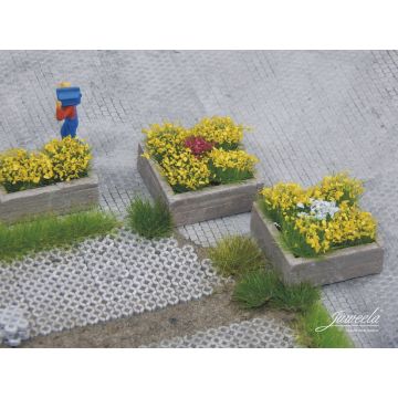 Juweela Plant box wood, large, 10pcs. - 5x - H0 / 1:87 (JW28249)