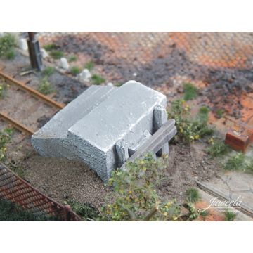 Juweela Buffer stop concrete w/ thresholds - 2x - H0 / 1:87 (JW28278)