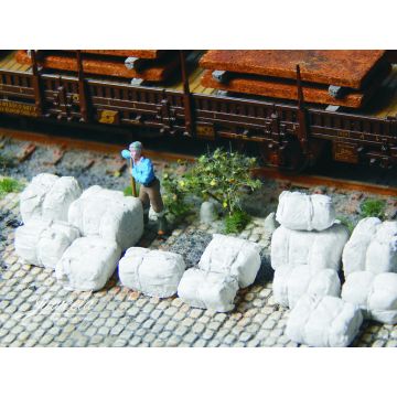 Juweela bales of raw material - White - 20x - H0 / 1:87 (JW28325)