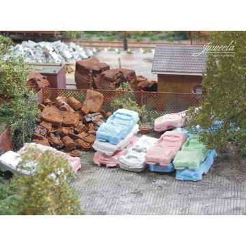 Juweela Scrap cars (DDR) - Colored - 6x - H0 / 1:87 (JW28182)