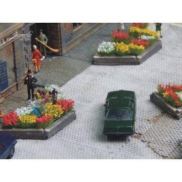 Juweela Road plant box wood, large - 5x - H0 / 1:87 (JW28240)
