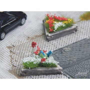 Juweela Road plant box wood, small - 5x - H0 / 1:87 (JW28242)