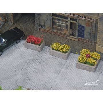 Juweela Road plant box wood, assortment - 5+5x - H0 / 1:87 (JW28251)