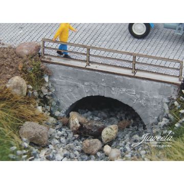 Juweela small brick bridges w/ railing - grey - 3 Stk. - TT / N (JW21287)