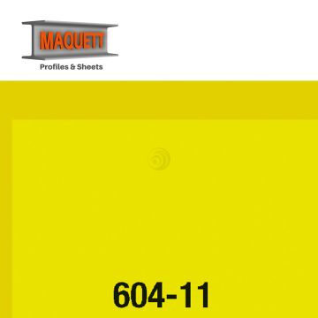 Maquett PVC sheet - Foil - Clear Yellow - 194x320x0,10mm (604-11)