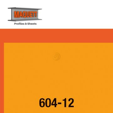 Maquett PVC sheet - Foil - Clear Orange - 194x320x0,10mm (604-12)