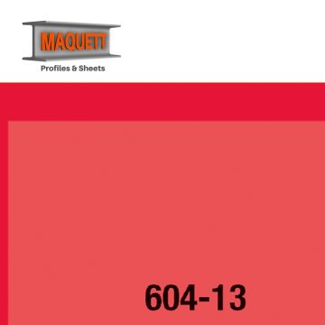 Maquett PVC sheet - Foil - Clear Deep red - 194x320x0,10mm (604-13)