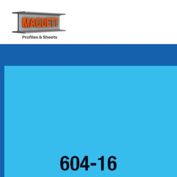 Maquett PVC sheet - Foil - Clear Meduim Blue - 194x320x0,10mm (604-16)