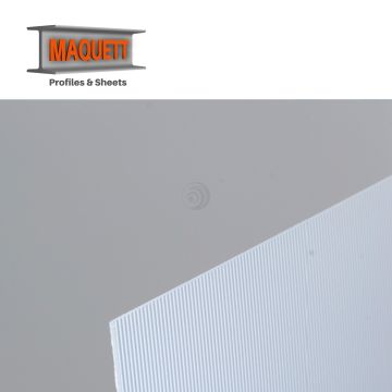 Maquett PVC sheet - RIBB 1,1mm - White - 194x320x1,30mm (610-01)