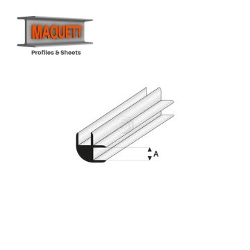Maquett Styrene Profiles - L-Connector - Length: 330mm - White - 1,0mm/0.04" (449-51-3-v)