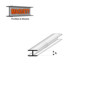 Maquett Styrene Profiles - Flat Connector - Length: 330mm - White - 4,0mm/0.156" (450-55-3-v)