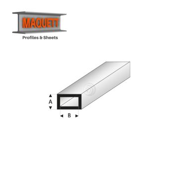Maquett Styrene Profiles - Rectangular Tube - Length: 330mm - White - 2,0x4,0mm/0.08x0.156" (421-51-3-v)