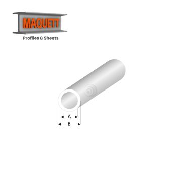Maquett Styrene Profiles - Tube - Length: 330mm - Clear white - 2,0x3,0mm/0.08x0.118"  (423-53-3-v)