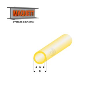 Maquett Styrene Profiles - Tube - Length: 330mm - Clear yellow - 2,0x3,0mm/0.08x0.118"  (424-53-3-v)