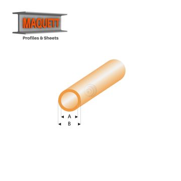 Maquett Styrene Profiles - Tube - Length: 330mm - Clear orange - 2,0x3,0mm/0.08x0.118"  (425-53-3-v)