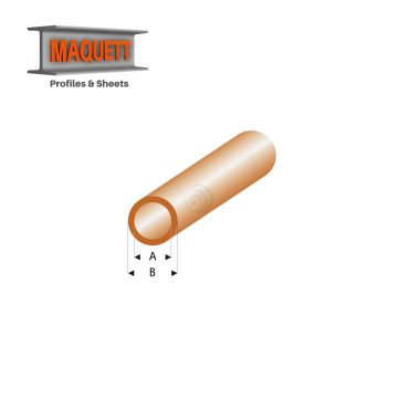 Maquett Styrene Profiles - Tube - Length: 330mm - Clear brown - 4,0x5,0mm/0.156x0.197" (427-57-3-v)