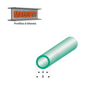 Maquett Styrene Profiles - Tube - Length: 330mm - Clear green - 2,0x3,0mm/0.08x0.118"  (428-53-3-v)