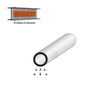 Maquett Styrene Profiles - Round Tube - Length: 330mm - White - 6,0x7,0m/0.236x0.275" (419-61-3-v)