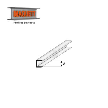 Maquett Styrene Profiles - Edge Strip - Length: 330mm - White - 1,0mm/0.04" (446-51-3-v)