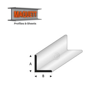 Maquett Styrene Profiles - Angle A=B - Length: 330mm - White - 10x10mm/0.394x0.394" (416-63-3-v)