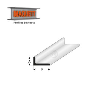 Maquett Styrene Profiles - Angle A=0,5B - Length: 330mm - White - 2,0x4,0mm/0.08x0.156" (417-52-3-v)