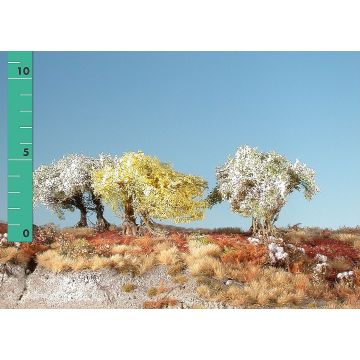 Silhouette Low shrubs with blossoms - Spring - 0 (< ca. 8cm) - H0 / TT (251-05)