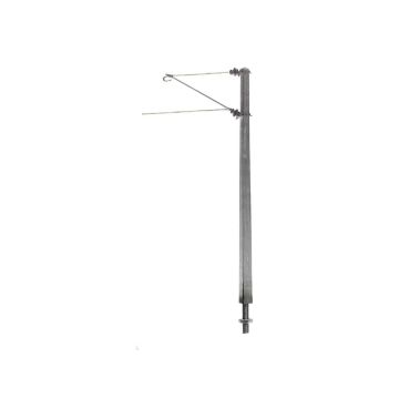 Sommerfeldt Mainline mast with bracket, 100 mm high, alu. - 5x - H0 / 1:87 (190)