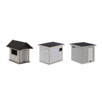 Unique Laser-Cut Building Kit - Railway outbuilding of the ÖBB - L: 47mm x B: 31mm x H: 40mm - L: 34mm x B: 30mm x H: 28mm - L: 34mm x B: 26mm x H: 28mm - - H0 / 1:87 (10-0001-04)