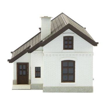 Unique Laser-Cut Building Kit - Rail Guard House 1# - Bricks white - L: 112mm x B: 86mm x H: 69mm - H0 / 1:87 (10-0033-04)