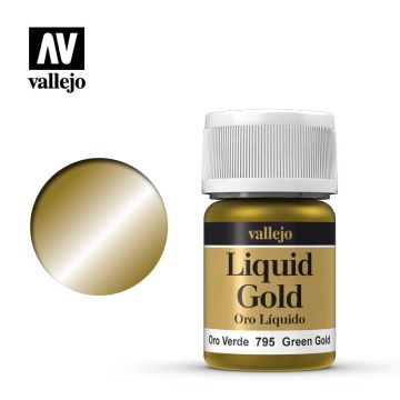 Vallejo Liquid Gold - Green Gold (Alcohol Based) - 32 ml / 1.08 fl oz (70.795)