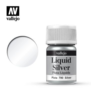 Vallejo Liquid Gold - Silver (Alcohol Based) - 32 ml / 1.08 fl oz (70.790)